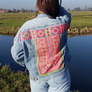 Jas Denim Green Ribbon