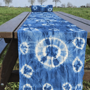 Stof katoen Indigo Shibori