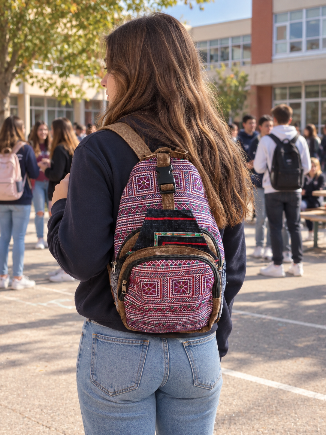 Rugzak Borduurwerk Paars